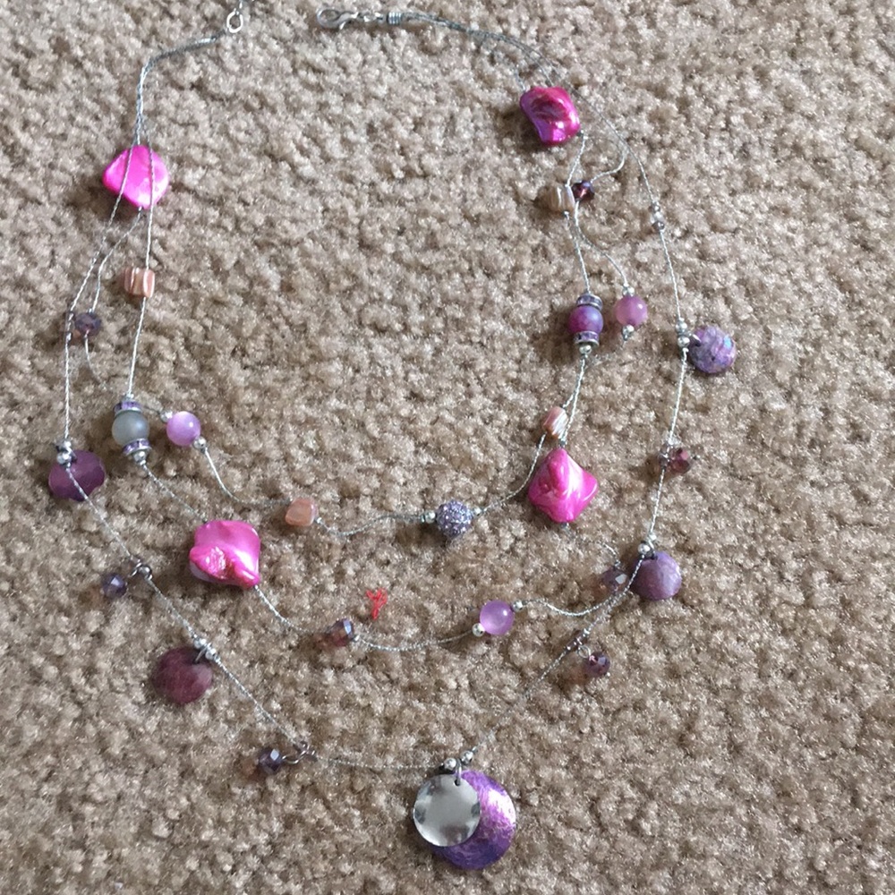 Multi-Strand Pink Necklace
